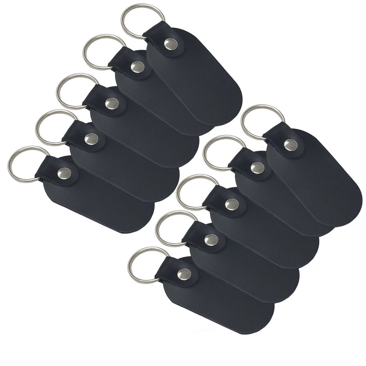 Oval Leather Keychains Kit – Full-Grain Latigo, 10-Pack, Engraving & Foil Stamping Ready, DIY Personalized Keyrings